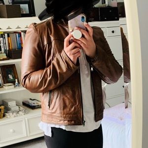 Brown leather jacket